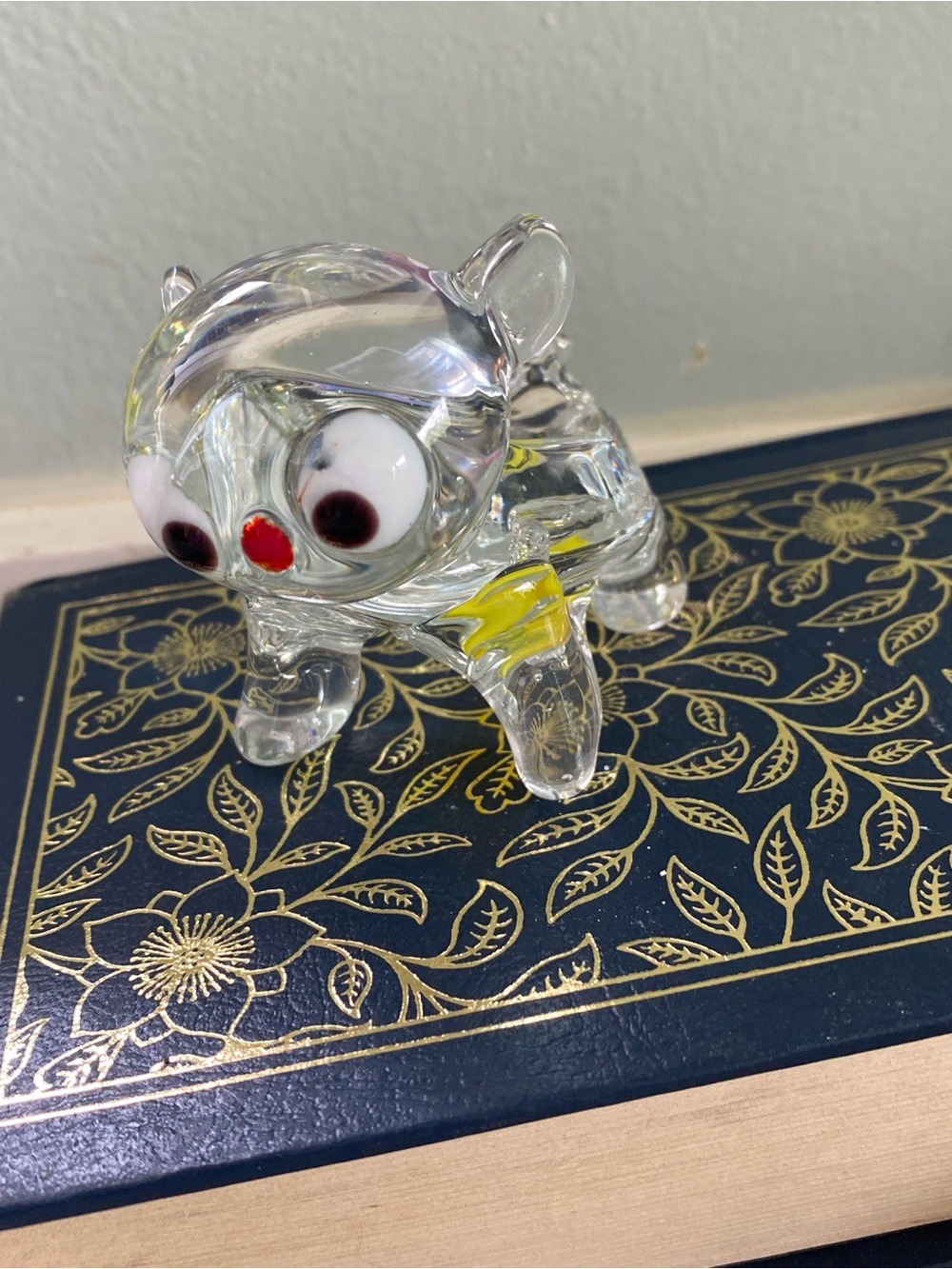 FREE with any purchase Handblown Glass Animal Figurine in Clear and Yellow -